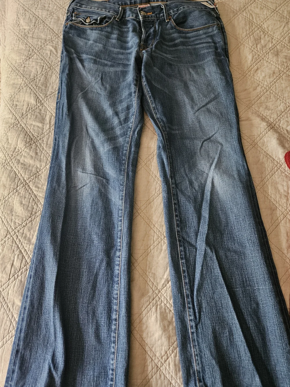 True Religion Men's Bootcut Jeans in Dark Blue Denim